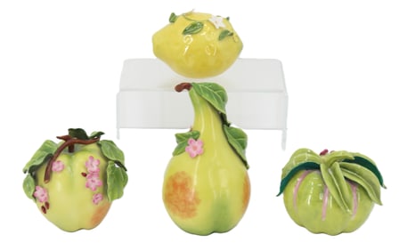 Katherine Houston (Born 1959) American, (4) Porcelain Fruit Sculptures