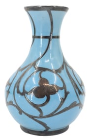 EAMCO Sterling Silver Overlay Vase