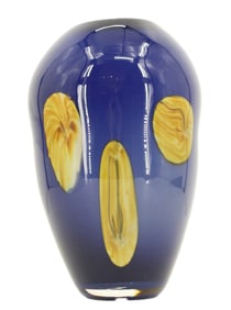 Signed Salamandra Studio Art Glass Vase