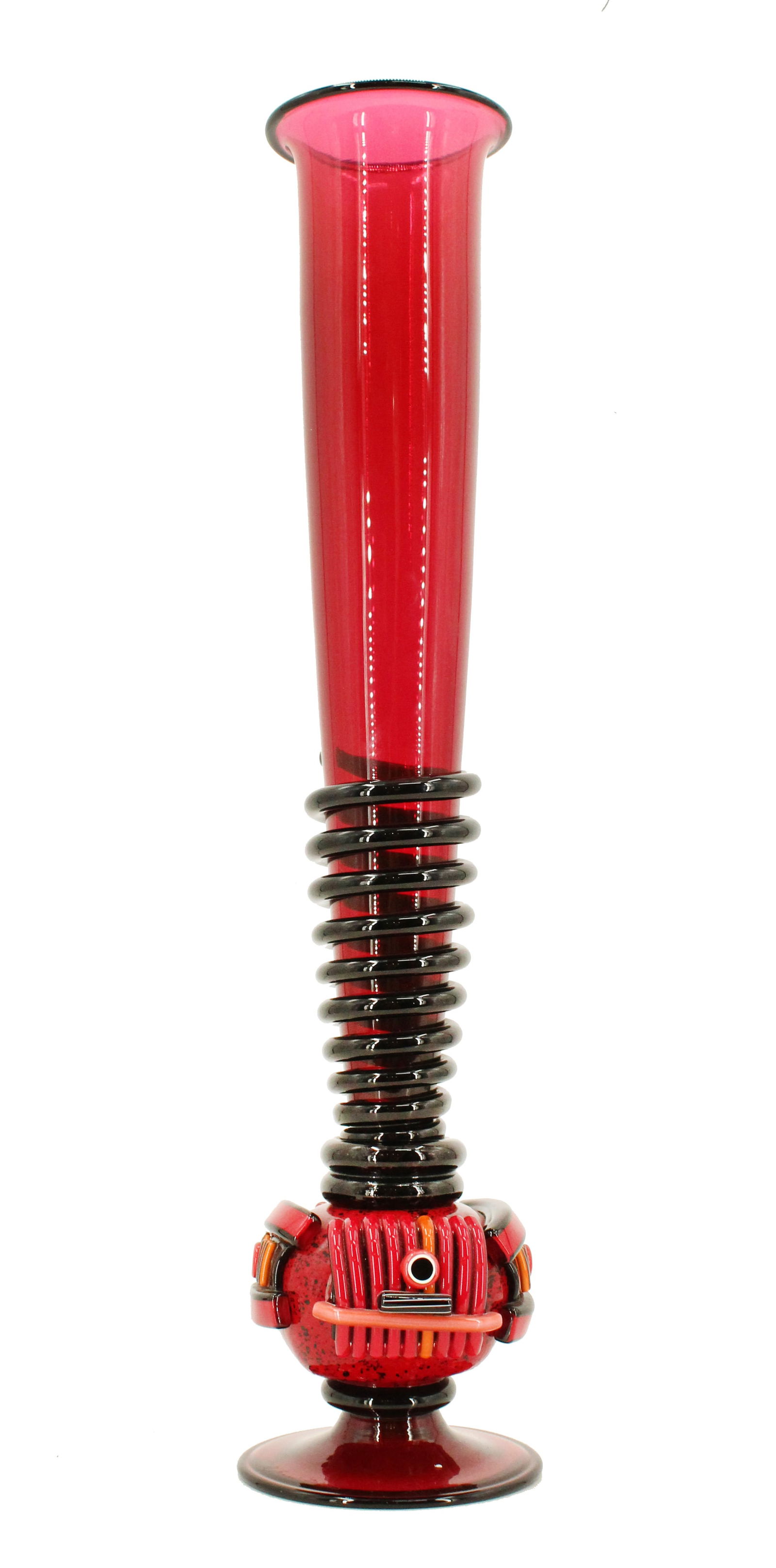 David Garcia (Born 1950) French, Art Glass Red Spiral Vase (1 of 17)