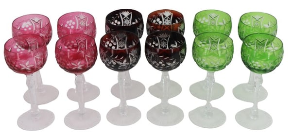 (12) Cut to Clear Crystal Goblets
