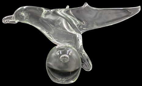 Licio Zanetti (1937-2019) Italian, Murano Glass Eagle on Ball Signed on The Bottom