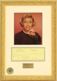 Doris Day (1922-2019) American, Framed Memorabilia with Check