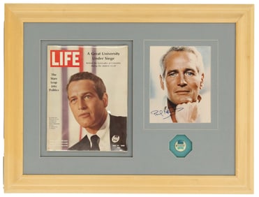 Paul Newman (1925-2008) American, Signed Photograph Hollywood Memorabilia