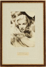 Veronica Lake (1922-1973) American, Framed Memorabilia with Signature