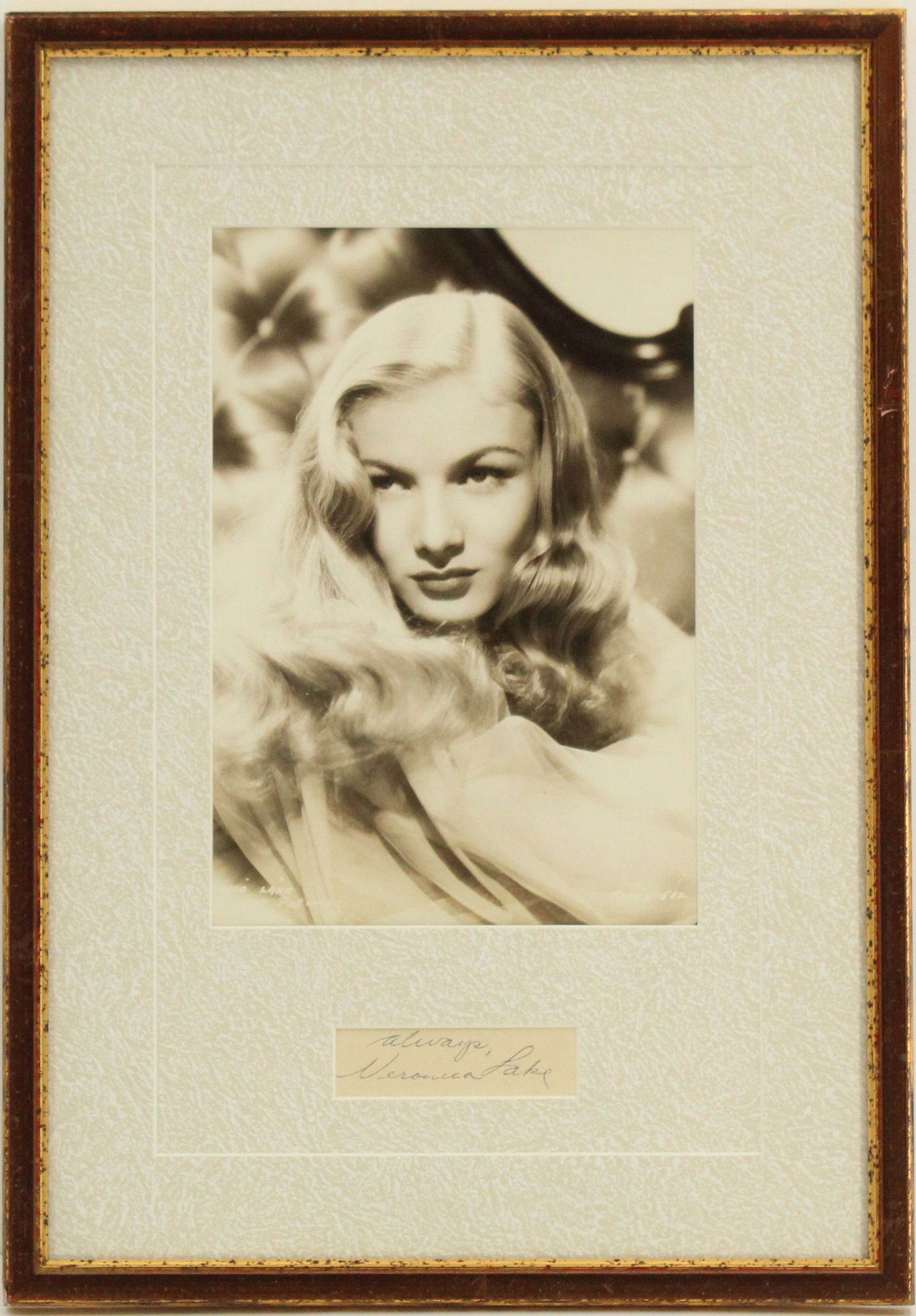 Veronica Lake (1922-1973) American, Framed Memorabilia with Signature (1 of 10)