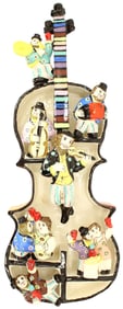 Noi Volkov (Born 1947) Russian, Ceramic Judaica Figure Folk Art Guitar