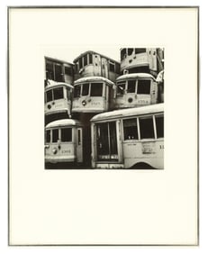 R. Mellencamp Original Photograph of 1930's Street Cars in a Junkyard