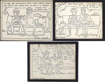 Reuben Timmins (1910-1994) American, 3 Framed Comic Panels