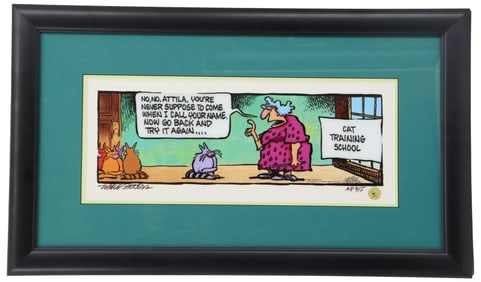 Mike Peters (Born 1943) American, Artist's Proof Print "Cat Training"
