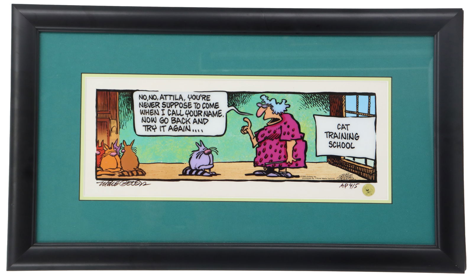 Mike Peters (Born 1943) American, Artist's Proof Print "Cat Training" (1 of 12)