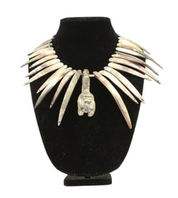 Shell and Organic Abstract Pendant Necklace