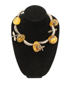 Baltic Amber Necklace with Low-Grade Silver