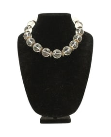 Rock Crystal and Silver Necklace