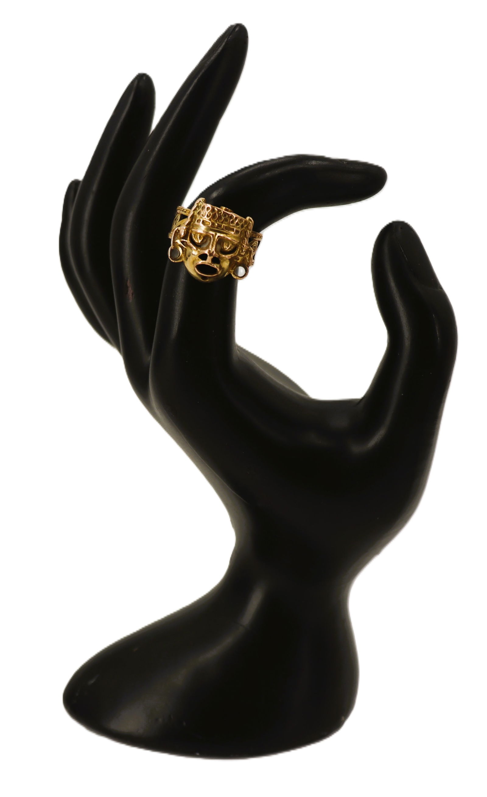 Tested 14k Yellow Gold Mexican Style Ring - Gross 4.5 g. (1 of 10)