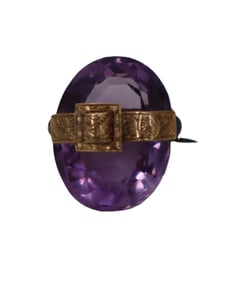 Tested 14k Gold and Amethyst Brooch - Gross 4.5 g.