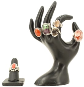 (6) Sterling Silver Rings - Gross 1.400 ozt.