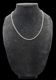 Gold Braided Chain Necklace - 8.4 g.