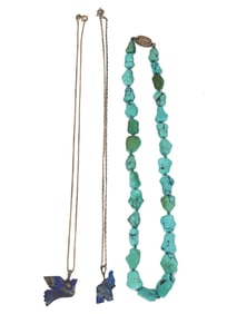 (3) Necklaces with Sterling Silver - Gross 1.980 ozt.