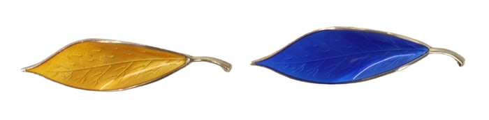(2) David Andersen Marked Norway Sterling and Enamel Pins - Gross 0.560 ozt.