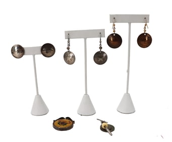 Coins as Jewelry - 3 Pairs of Earrings, 1 Single Earrings, & 1 Pendant - Gross 2.060 ozt.