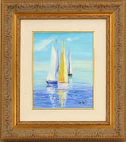 Duaiv (Born 1952) French/American, "Voiles Dante" Oil on Canvas