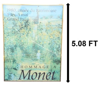 Large Vintage 1980 Monet Poster for an Exhibition Celebrating 100 Years of Monet's Art
