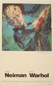 Signed 1981 Poster of Neiman and Warhol Exhibit at Los Angeles Institute of Contemporary Art