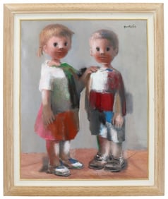 Jose Montanes (1919-1998) Spanish "Portrait for Grandma" Oil on Canvas Painting