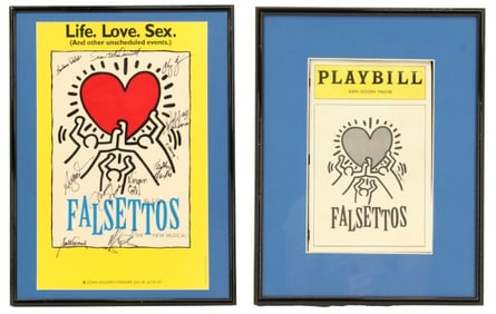 Keith Haring (1958-1990) American, Falsetto's Playbill and Signed Poster