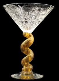 Union Street Gold Spiral Martini Glass