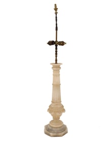 Italian Alabaster Off White Neoclassical Style Table Lamp