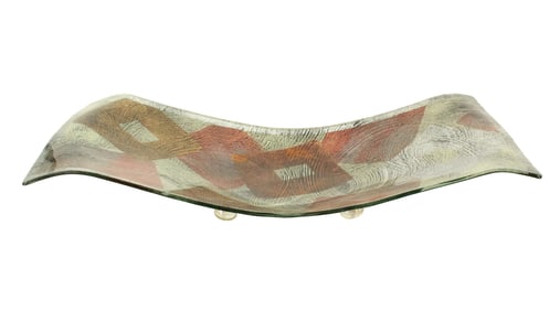 Tony Evans (Born 1953) American, Reverse Painted on Glass Centerpiece on Ball Feet
