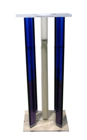 Modern / Contemporary Purple & Clear Acrylic Illuminated Pedestal / Stand