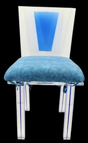 Modern Contemporary Inch Tick Blue Acrylic Chair