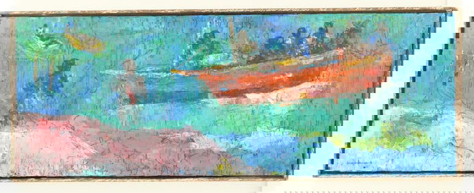 Haitian Oil on Board Painting