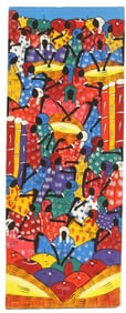 Elignes (20th Century) Haitian, Oil on Canvas Folk Art Painting