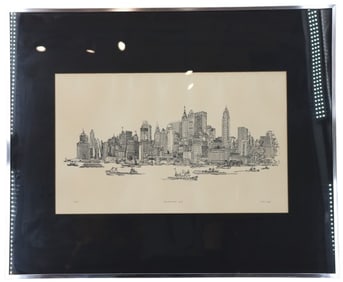 Richard Welling 1976 Lithograph "Manhattan"