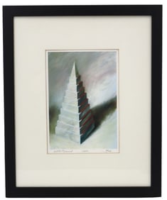 Joe Fay (Born 1950) American "White Pyramid" Lithograph