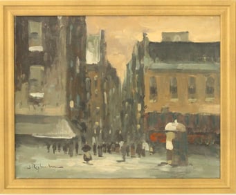 Jan Rijlaarsdam (1911-2007) Dutch, Cityscape Oil on Canvas