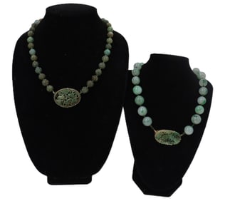 (2) Jadeite Beaded Necklaces