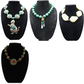 (4) Green Necklaces
