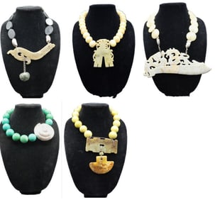 (5) Jadeite and Beaded Necklaces