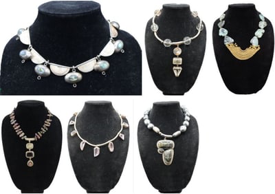 (6) Silver Necklaces