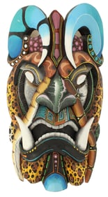 Melvin Gonzalez Rojas Costa Rican Boruca Tribal Mask with Horns