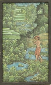 Balinese Oil on Canvas Landscape