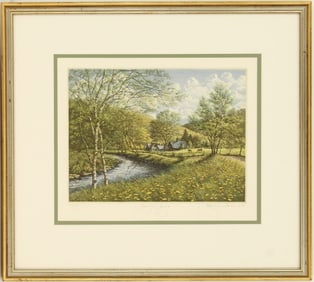 Kathleen Cantin (Born 1951) American, "Signs of Spring" Etching Print