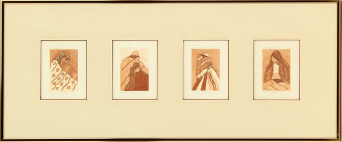 Amado Pena (Born 1943) American, Etching in Burnt Sienna
