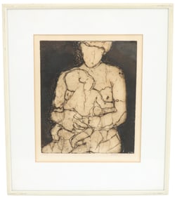 Joseph Demarais (1927–1971) American, Signed Mother And Child Limited Edition Lithograph 24/100.