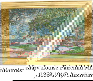 Mary Louise Fairchild MacMonnies (1858-1946) American, Oil on Canvas Giverny Garden